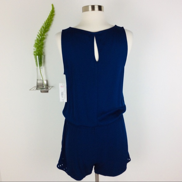 NWT A.N.A. Cute & Comfy Navy Blue Romper Size (S) - Picture 4 of 7
